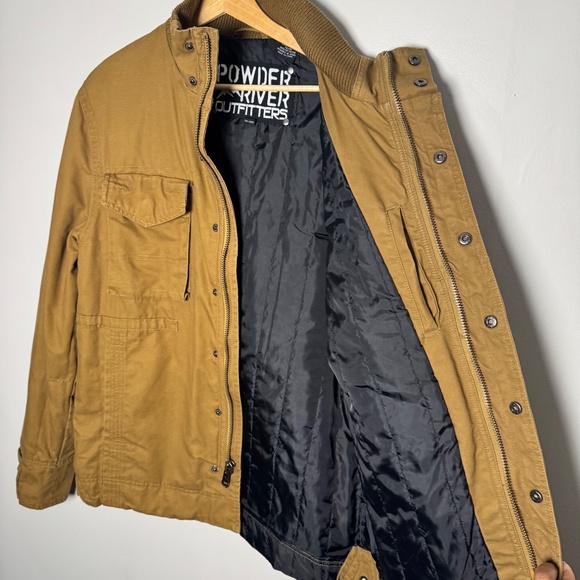 Powder River Outfitters Men's Cotton Utility Jacket Sz in Tan Khaki M - Picture 5 of 9
